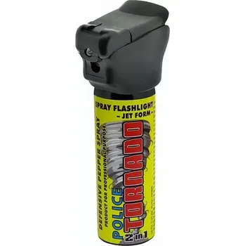 Obranný sprej Obranný plyn TORNADO se svítilnou 50ml (Nová kategorie obranného plynu doplněného o světlo v podobě supersvítívé bílé LED diody, model používaný policí ČR, objem 50 ml)
