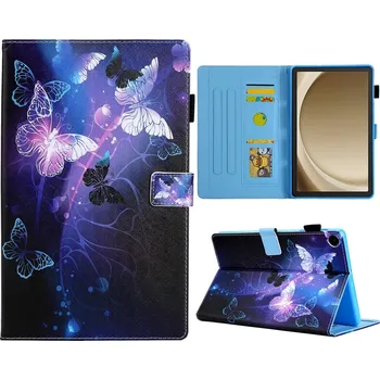 Pouzdro na tablet Stylish chytré zavírací pouzdro na Samsung Galaxy Tab A11+/Tab A9+ - fialoví motýli