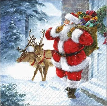 Papírový ubrousek Vánoční ubrousky SANTA IS COMING 20 ks