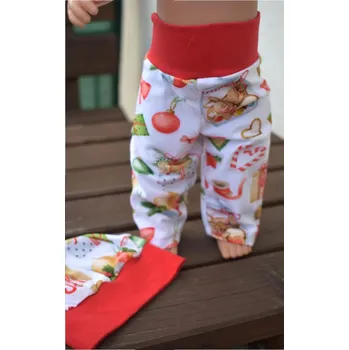 Doplněk pro panenku Sada legíny a čepice vánoční