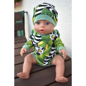 Doplněk pro panenku Sada body a čepice "lemuři"