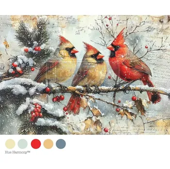 Umělecký papír Redesign - Decoupage Rice A4 - Crimson Noel