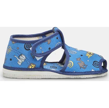 Chlapecké bačkory Baťa dětské přezůvky modré, vel. 17