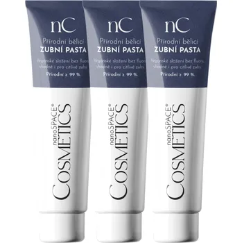 nanoSPACE Cosmetics veganská přírodní bělicí zubní pasta, 3x 125 ml
