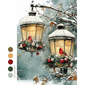 Umělecký papír Redesign - Decoupage Rice A4 - Cardinal Christmas