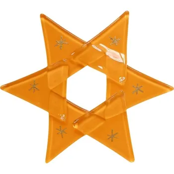 Vánoční ozdoba Vánoční skleněná ozdoba hvězda oranžovohnědá