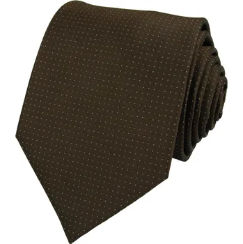 Kravata Hnědá pánská kravata s jemnými puntíky