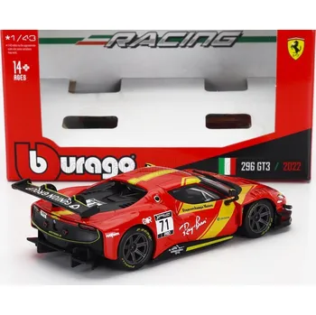 autíčko FERRARI - 296 GT3 3.0L TWIN TURBO V6 N 71 RACING 2022 1:43 - Červená - Bburago