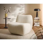 DELIFE Křeslo Zena 75x85 cm bouclé bílá