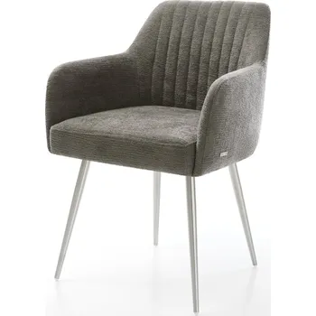 Jídelní židle DELIFE Jídelní židle Greg-Flex bouclé měkký tmavě béžová 4-nohá zúžená nerezová ocel taštičkové pružiny