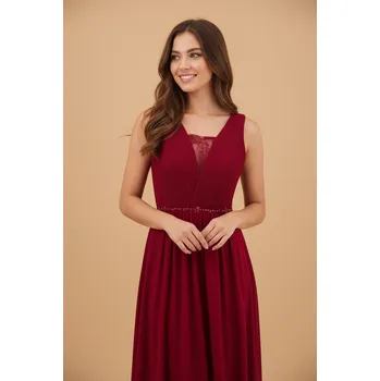 Dámské šaty EVA & LOLA Společenské šaty pro družičky NYNA červené Barva: Červená, Velikost: S