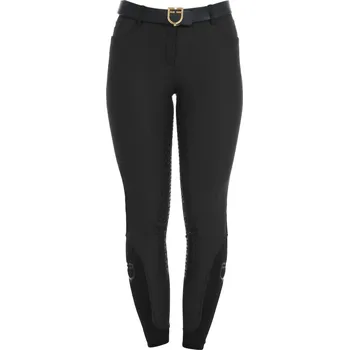 Jezdecké kalhoty EQUESTRO Rajtky jezdecké Fleece Equestro, s gripem, zimní, černé 38