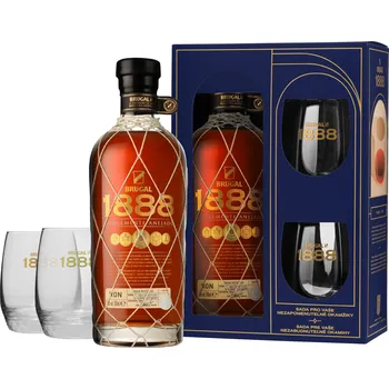 Rum Brugal 1888 Ron Gran Reserva Doblemente Anejado se 2 sklenicemi 40% 0,7l (darčekové balenie 2 poháre)