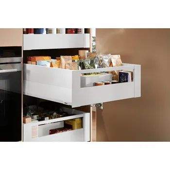 Nábytek K-BLUM Merivobox, zásuvka E boxcap 270mm/40kg, bílá, vnitřní, reling (K-BLUM Merivobox, zásuvka E boxcap 270mm/40kg, bílá, vnitřní, reling)