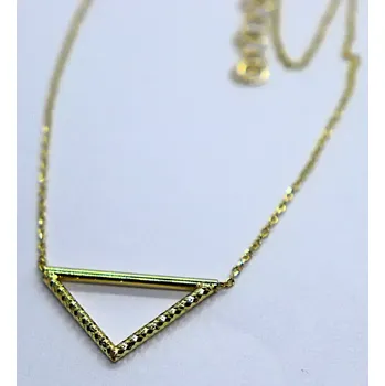 Řetízek Klenoty Budín Dámský zlatý náhrdelník s gravírováním trojúhelník 585/1,75gr 45cm HK4071 (Klenoty Budín Dámský zlatý náhrdelník s gravírováním trojúhelník 585/1,75gr 45cm HK4071)