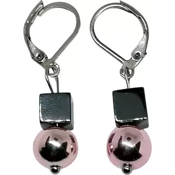 Náušnice Hematitové naušnice s chirurgickou ocelí