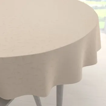 ubrus Teflonový kulatý ubrus TF-025 Pnoucí lístky - béžový Ø 60 cm