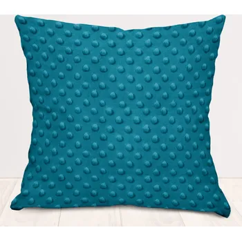Povlak na polštářek Dětský povlak na polštář Minky TOP 3D puntíky MKP-056 Mořská modrá 50 x 60 cm