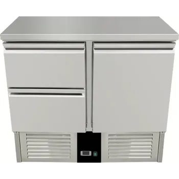 vasegastro Chladící stůl 0,9 x 0,7 m - s 1 dveřmi a 2 šuplíky vlevo