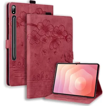 Pouzdro na tablet Flowers zavírací pouzdro na Samsung Galaxy Tab S11 Ultra - červené