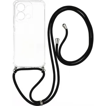 Pouzdro na mobilní telefon Průhledný gelový obal se šňůrkou na Xiaomi Redmi 15C 4G (171mm)/Poco C85 4G (171mm)