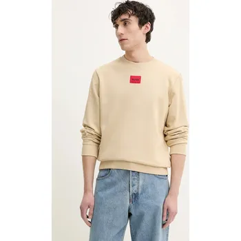 Pánská mikina Bavlněná mikina HUGO Diragol212 50447964 béžová 80A, vel. XXL