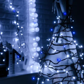 Vánoční dekorace Vánoční světýlka venkovní FLASH studená bílá 100 LED