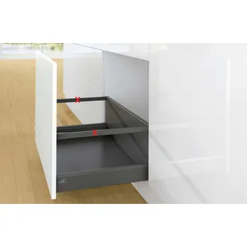 Nábytkové kování K-HETTICH ArciTech zásuvka 282, 500mm/60kg, antracit, SiSy (K-HETTICH ArciTech zásuvka 282, 500mm/60kg, antracit, SiSy)