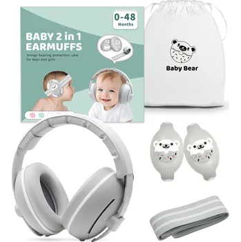 Chránič sluchu 2v1 Chrániče sluchu pro děti Barva: Šedá pro děti od 1 - 48 měsíců