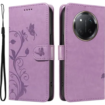 Pouzdro na mobilní telefon Flowers knížkové pouzdro na Honor Magic 7 Lite 5G - světlefialové