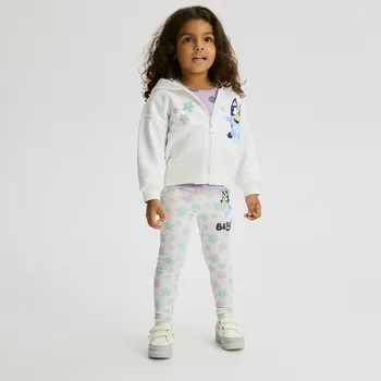 Dívčí kalhoty Reserved - Bavlněné legíny Bluey - krémová - 508GX-01X - 508GX-01X-110