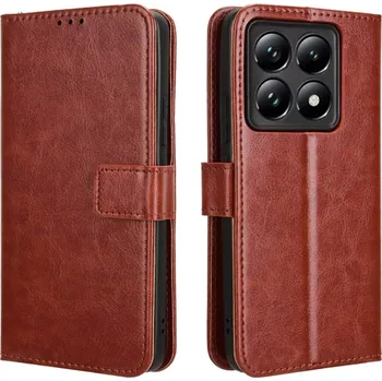 Pouzdro na mobilní telefon Crazy knížkové pouzdro na Xiaomi 14T Pro - hnědé