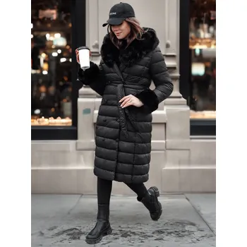 Dámská parka Dámská bunda ZAELEGANTE prošívaná dlouhá TY4779 Barva: Černá, Velikost: L