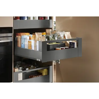 Nábytkové kování K-BLUM Merivobox, zásuvka E boxcover 300mm/40kg, tmavě šedá OG, vnitřní, reling (K-BLUM Merivobox, zásuvka E boxcover 300mm/40kg, tmavě šedá OG, vnitřní, reling)