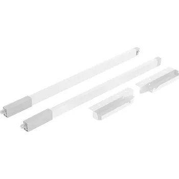 Nábytkové kování StrongBox reling hranatý horní H140/500mm, bílá, sada (StrongBox reling hranatý horní H140/500mm, bílá, sada)