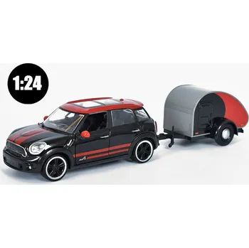 autíčko Mini Cooper S All4 Countryman s přívěsem 1:24 - MOTORMAX Mini Cooper - kovový model