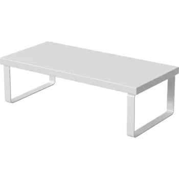 Držák monitoru Stojan na monitor 40 x 20 x 8 cm Vyvýšená podložka pod obrazovku Ergonomický držák na monitor s prostorem pro klávesnici a organizaci bílá