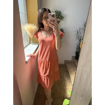 Dámské šaty BudesIN Bavlněné šaty Elodie Chic - broskvové Velikost: M