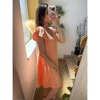 Dámské šaty BudesIN Bavlněné šaty Elodie Chic - meruňkové Velikost: S