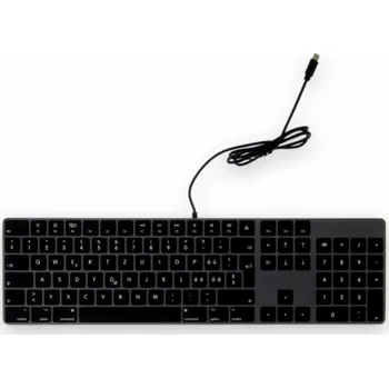 Klávesnice LMP Numerická klávesnice s USB-C portem KB-1843, 106 kláves, port USB-C, hliník, rozložení s britskou angličtinou (UK EN), macOS, vesmírně šedá