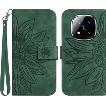 Pouzdro na mobilní telefon Sunflowers knížkové pouzdro na Xiaomi Redmi Note 14 Pro tmavězelené
