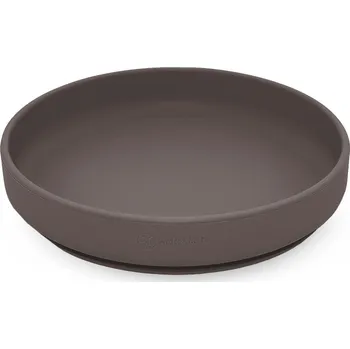 dětský talíř Petite & Mars Talíř silikonový s přísavkou Take&Match 6 m+ Bitter Cocoa