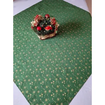 ubrus Ubrus vánoční, zelený zlaté hvězdy