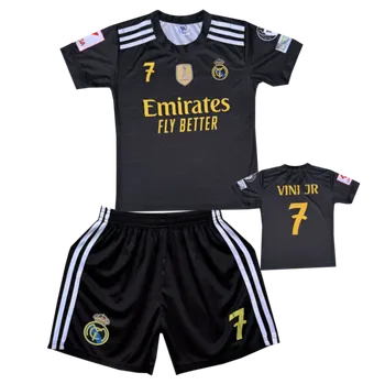 Fotbal Numberoplus Premium dětský fotbalový dres komplet FC Real Madrid Black - Vinic JR7 Fly Better Velikost: 9-let.(vel.128)