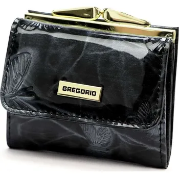 Peněženka Dámská peněženka Gregorio BTS-126 Černá z přírodní kůže Zlatý hardware
