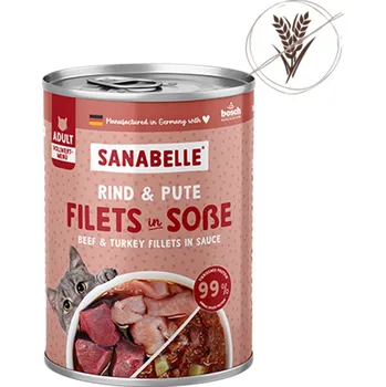 Krmivo pro kočku Sanabelle Schlemmertopf hovězí a krůta 6× 380 g