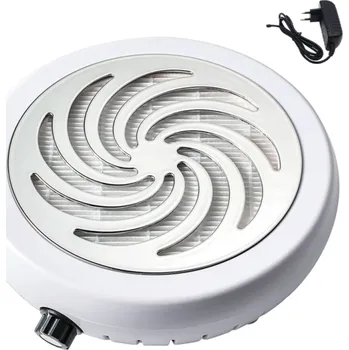 UV lampa na nehty Profesionální vysavač prachu na nehty 4500 ot./min Výkonný nízkohlučný lapač s omyvatelným filtrem 18,5×18,5×6 cm Plast a kov Různé barvy stříbrná