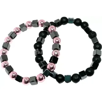 Náramek Partnerské náramky láva a hematit