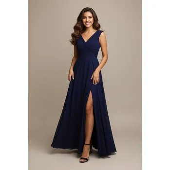 Dámské šaty EVA & LOLA Společenské šaty OPALE tmavě modré Barva: Modrá, Velikost: S