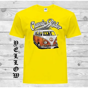 Pánské tričko panske-levne-bavlnene-tricko-potisk-VW-hipie-autobus Barva: Yellow - žlutá, velikost: XXL